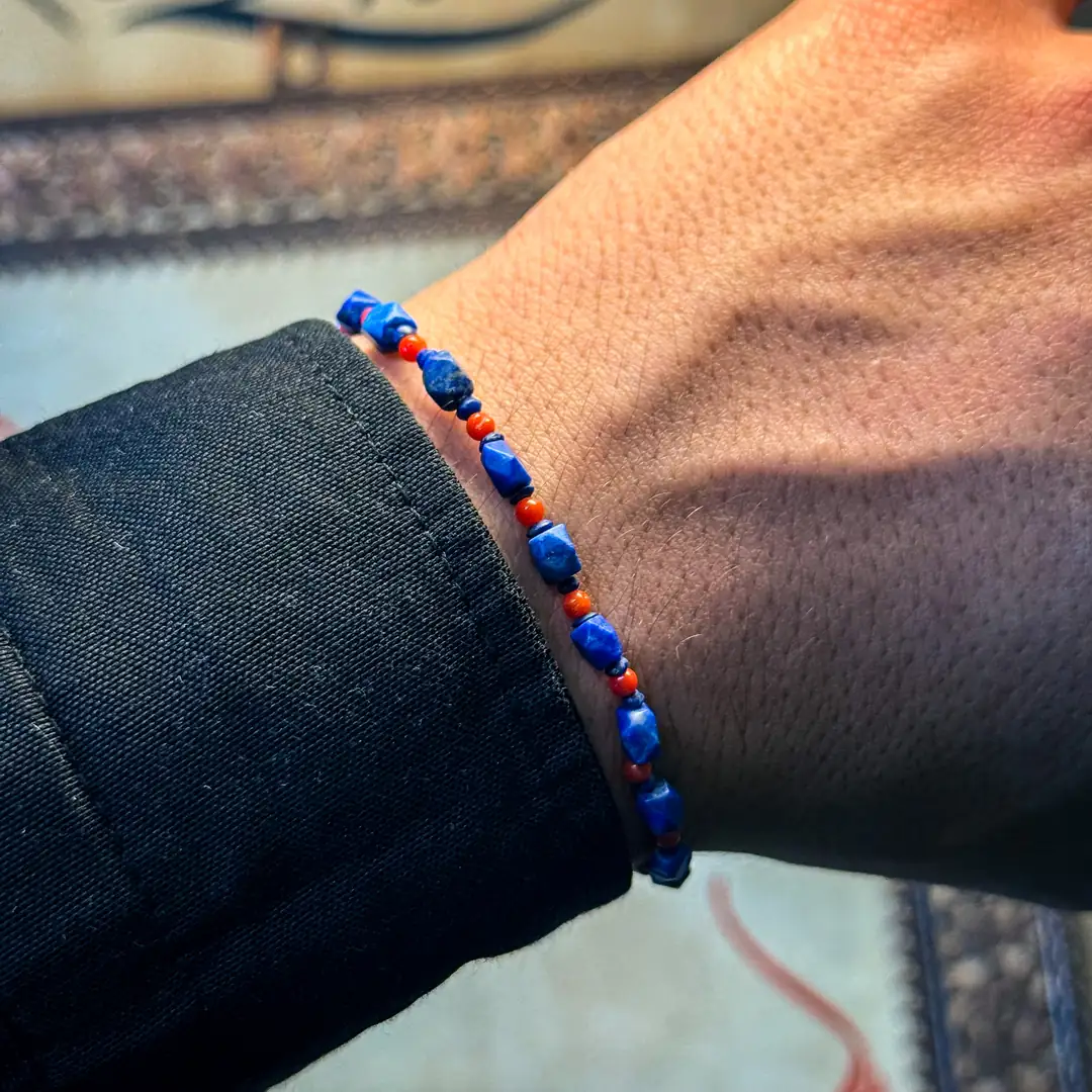 Lapis Lazuli ve Tunus Mercanı Doğal Taş Bileklik